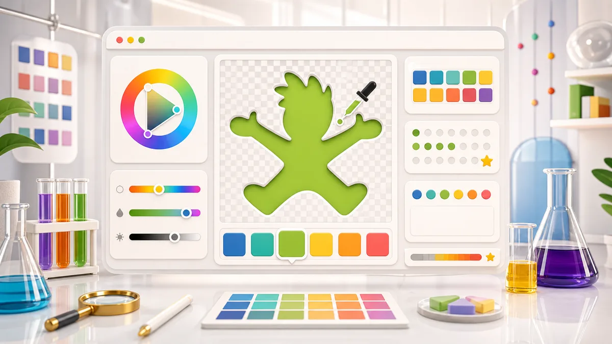 A colorful browser game interface for Palette Lab color memory practice