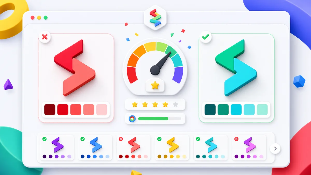 Logo Tone result interface comparing guessed and correct logo colors